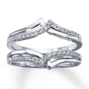Diamond Ring Guard in 14karat White Gold size 6.5